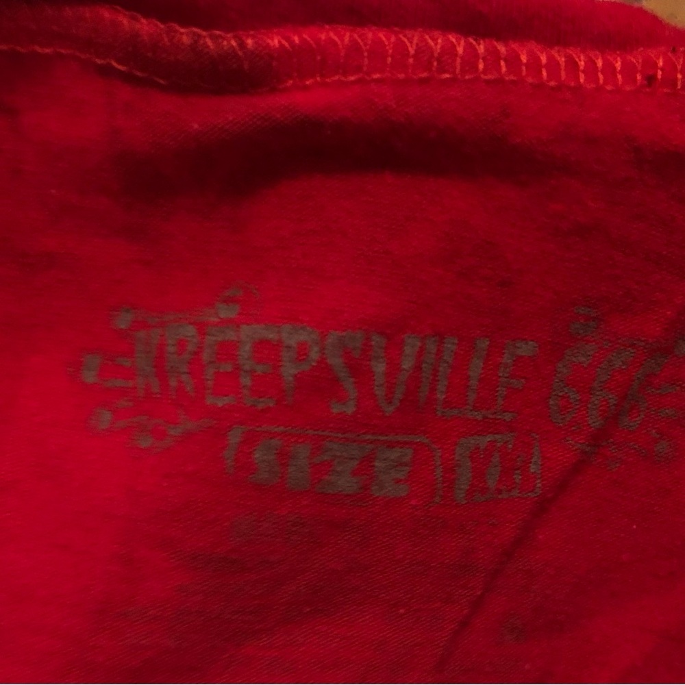 Kreepsville Vibrant Red/black Graphic Women's Tee - Picture 5 of 7